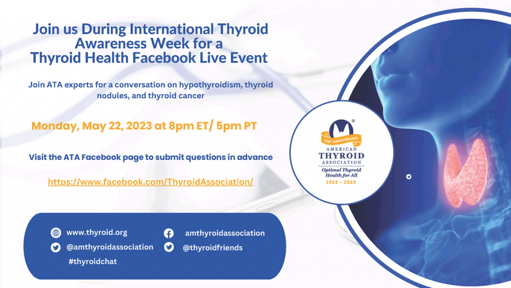 Join us During International Thyroid Awareness Week for a Thyroid Health Facebook Live Event